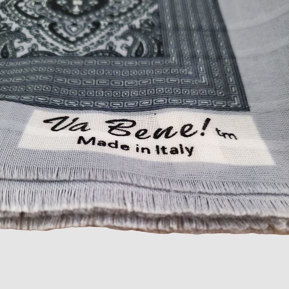 Va Bene Made in Italy Black and Gray Square Scarf - Picture 3 of 5